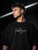Black Oversized T-Shirt – Drop Shoulder, Unisex