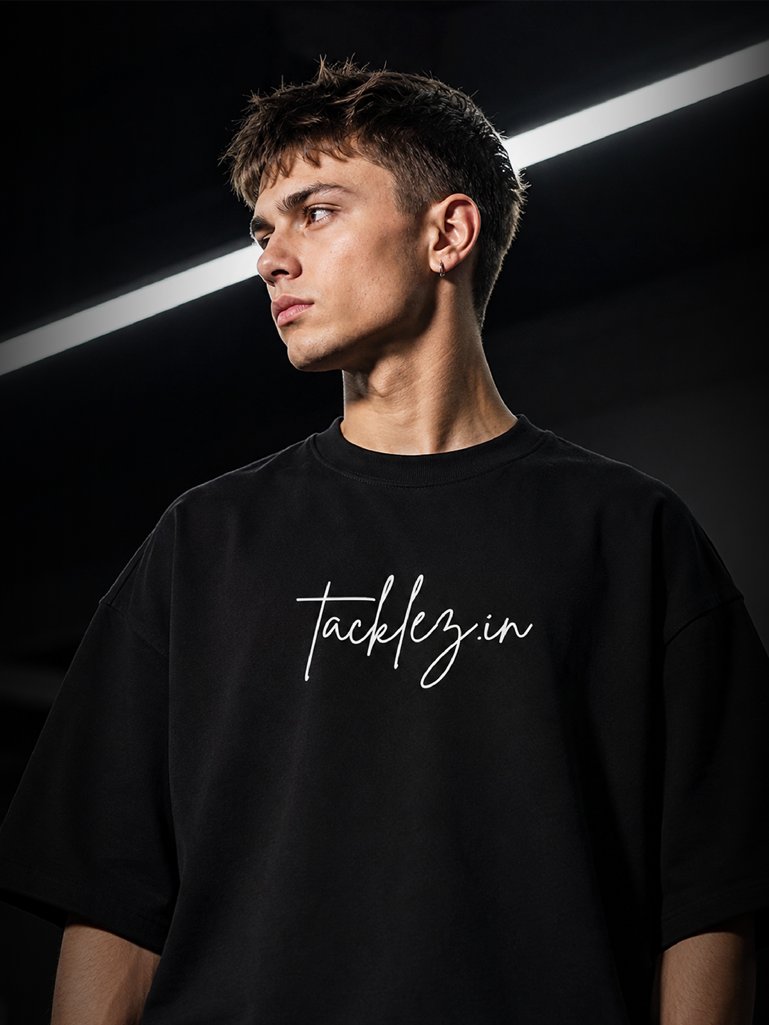 Black Oversized T-Shirt – Drop Shoulder, Unisex