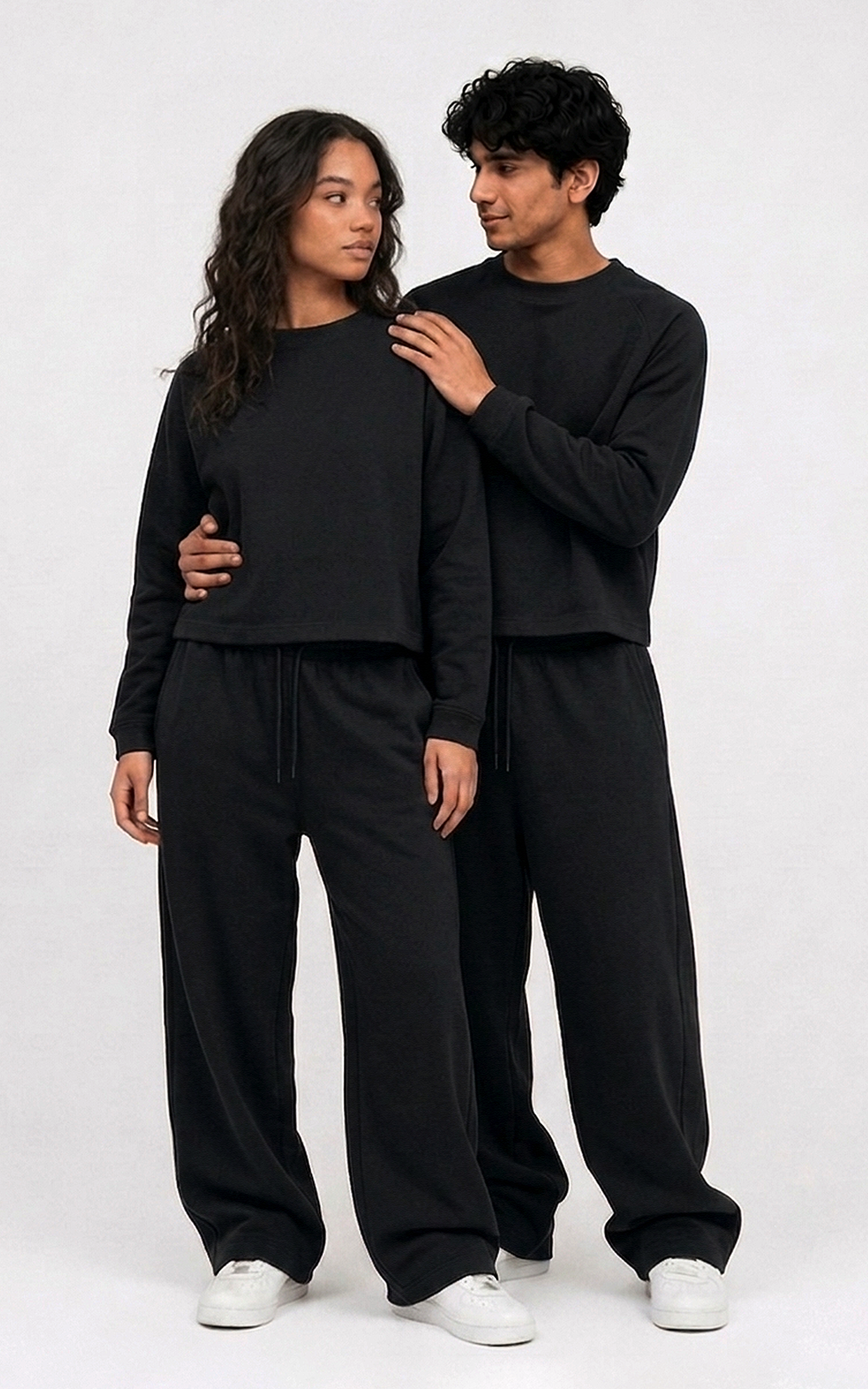 CORD SET (RAGLAN TEE & BAGGY JOGGER) - BLACK - Image 5