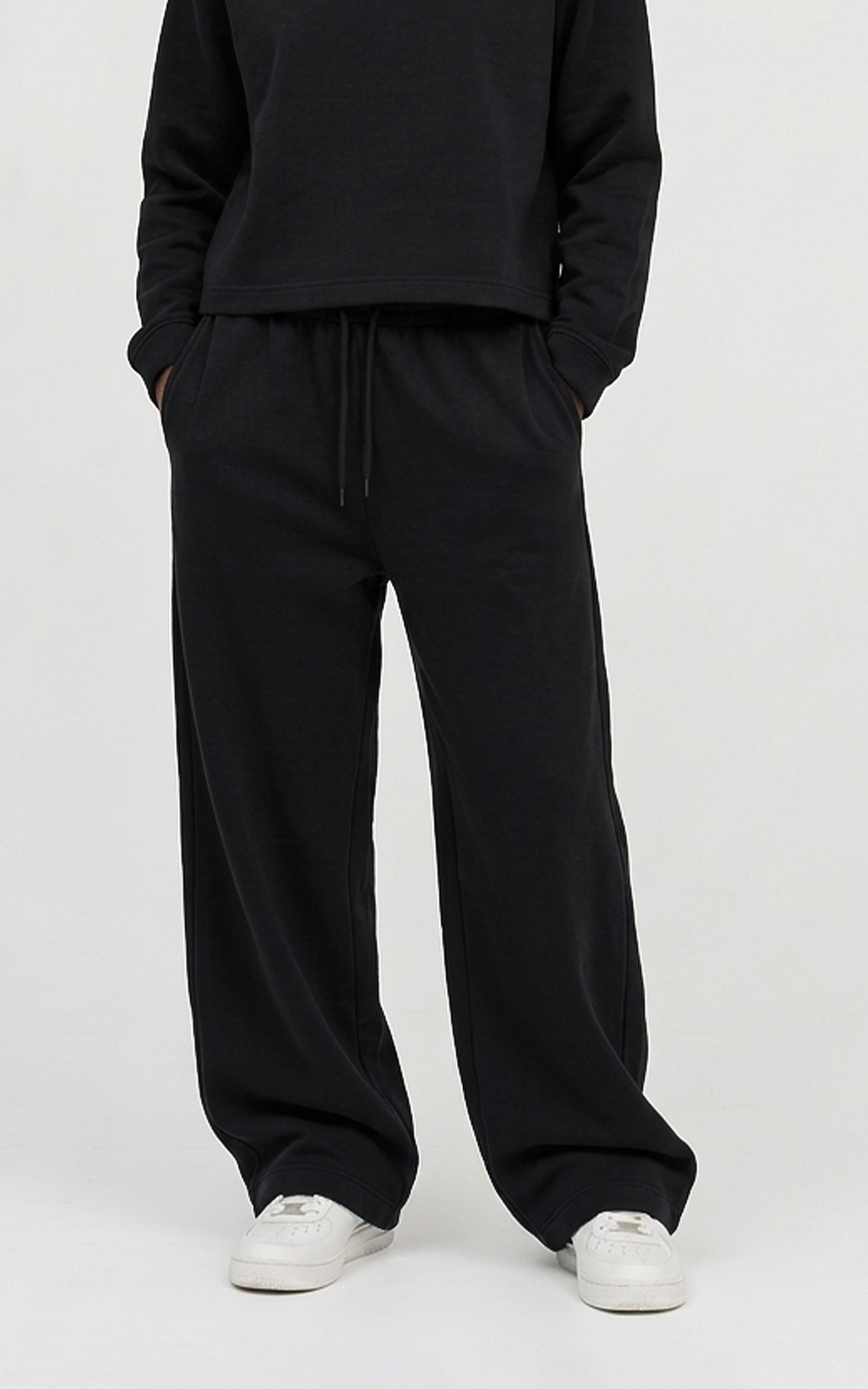 CORD SET (RAGLAN TEE & BAGGY JOGGER) - BLACK - Image 8