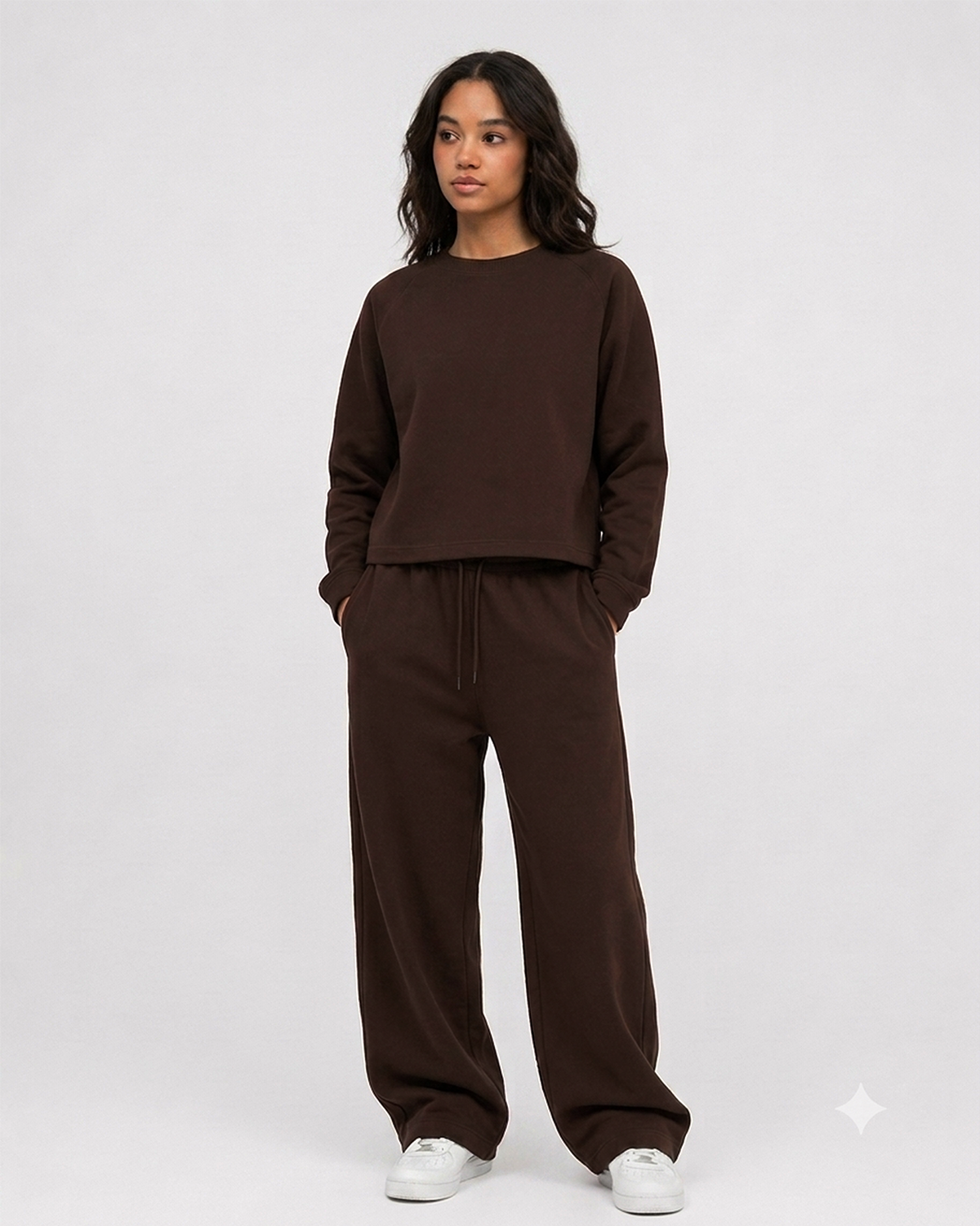 CORD SET (RAGLAN TEE & BAGGY JOGGER) - COFFEE - Image 8