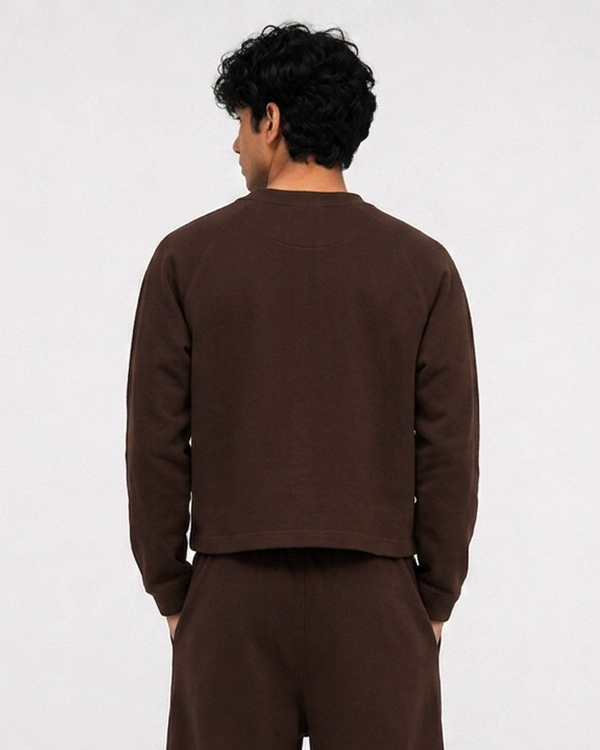 CORD SET (RAGLAN TEE & BAGGY JOGGER) - COFFEE - Image 6