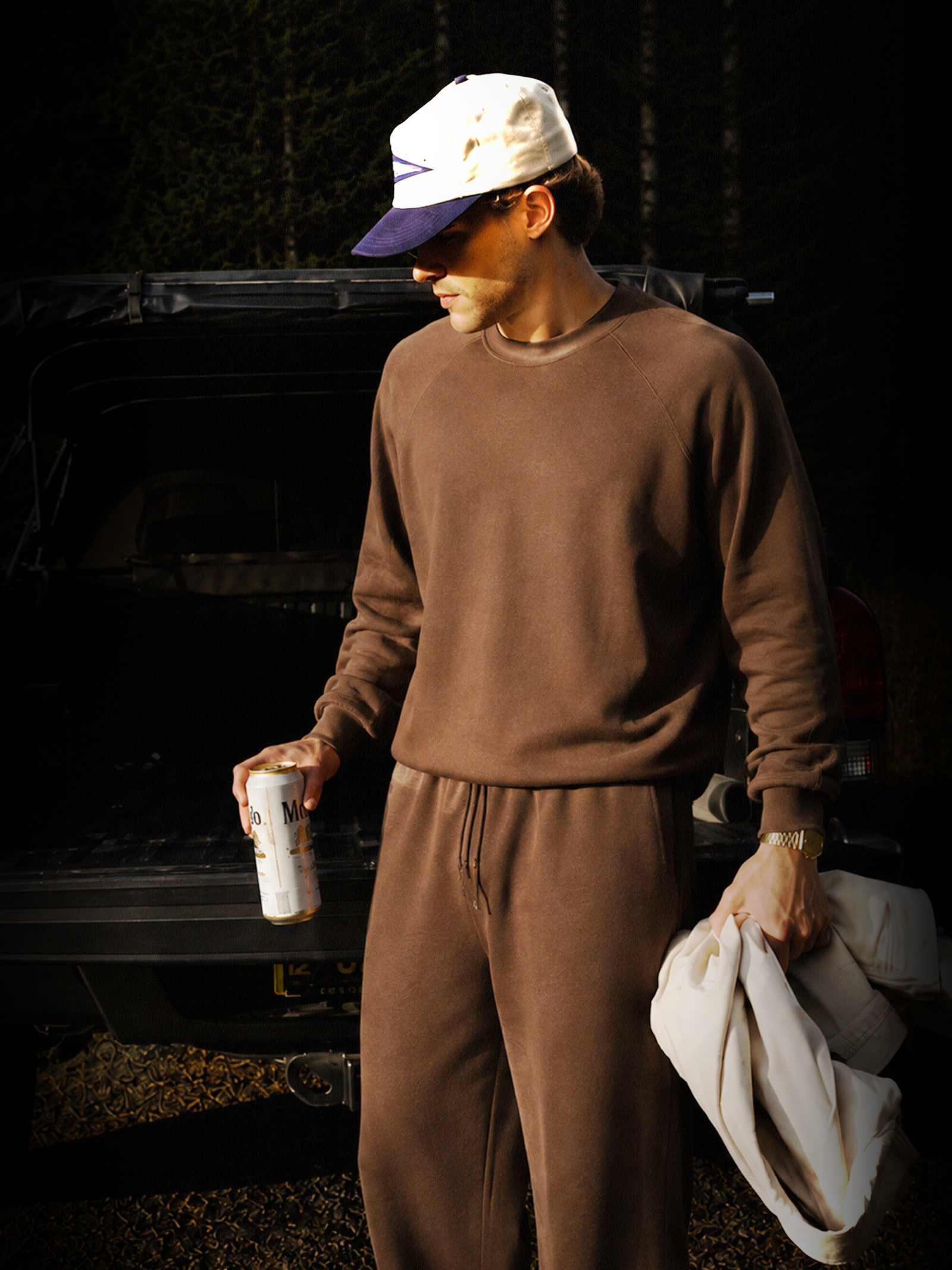 CORD SET (RAGLAN TEE & BAGGY JOGGER) - COFFEE - Image 4