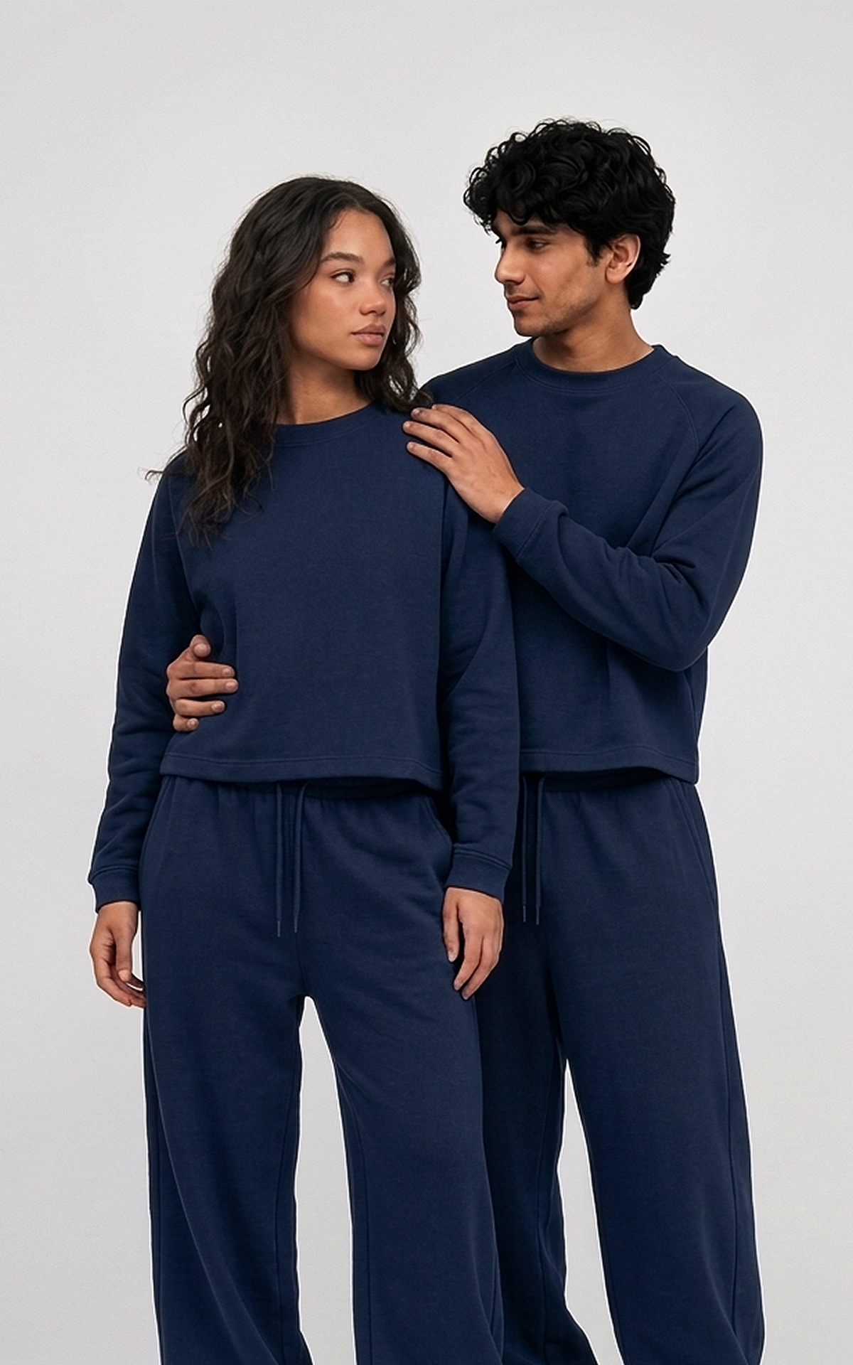 CORD SET (RAGLAN TEE & BAGGY JOGGER) - NAVY - Image 4