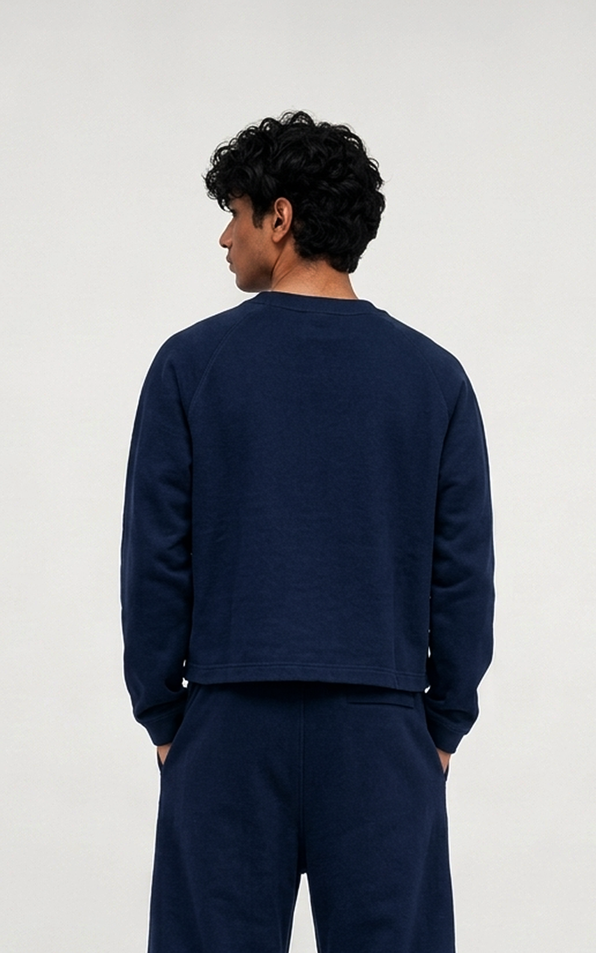 CORD SET (RAGLAN TEE & BAGGY JOGGER) - NAVY - Image 6