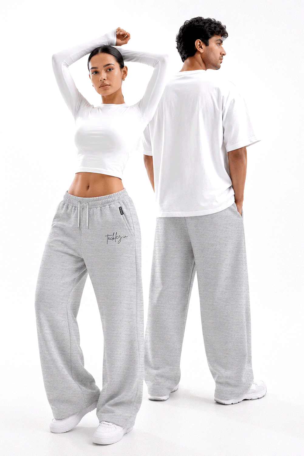Everyday Unisex Joggers - Grey Melange - Image 2