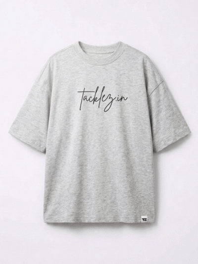 Grey Melange Oversized T-Shirt – Drop Shoulder, Unisex