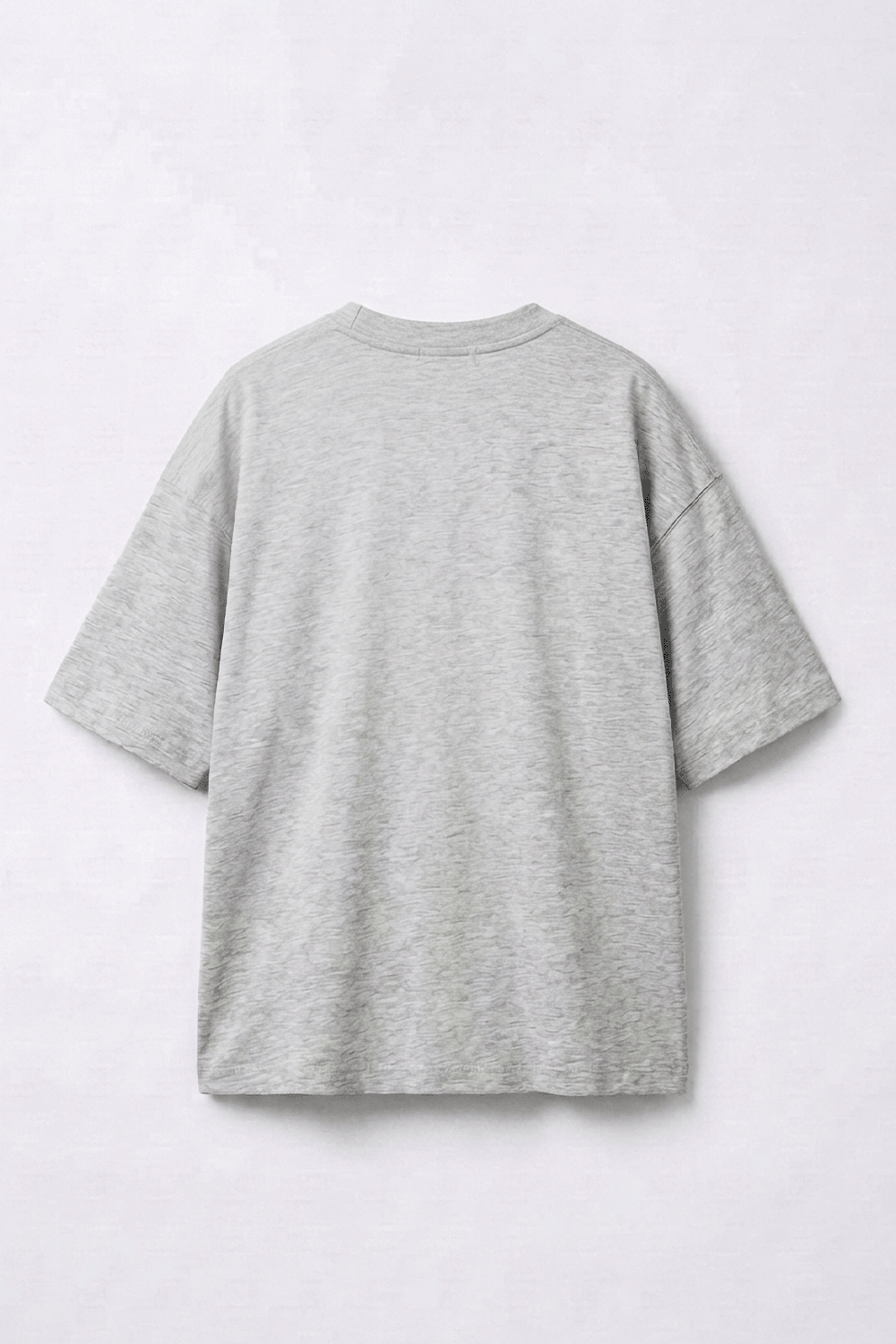 Grey Melange Oversized T-Shirt – Drop Shoulder, Unisex - Image 3