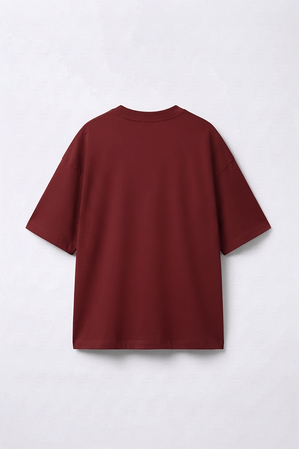 Maroon Oversized T-Shirt – Drop Shoulder, Unisex - Image 3