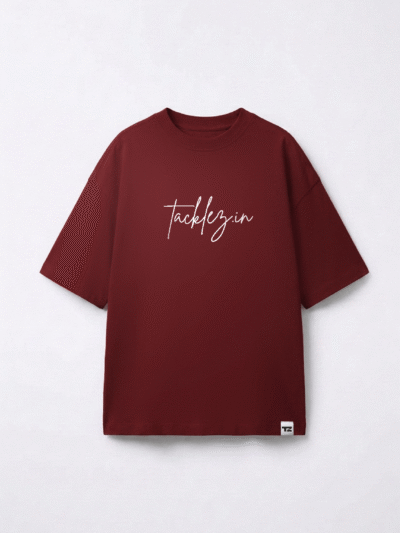 Maroon Oversized T-Shirt – Drop Shoulder, Unisex