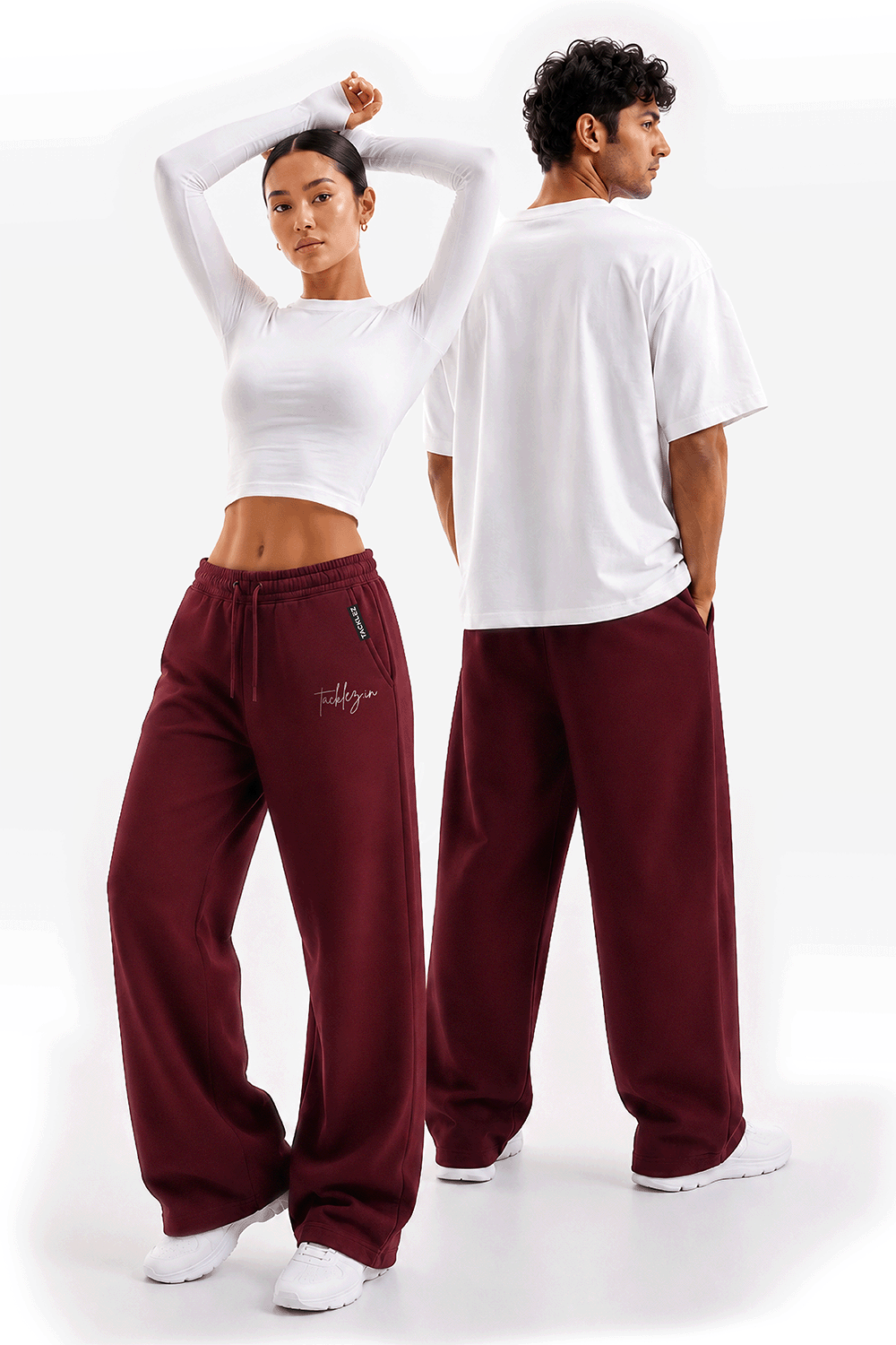 Everyday Unisex Joggers - Maroon - Image 2