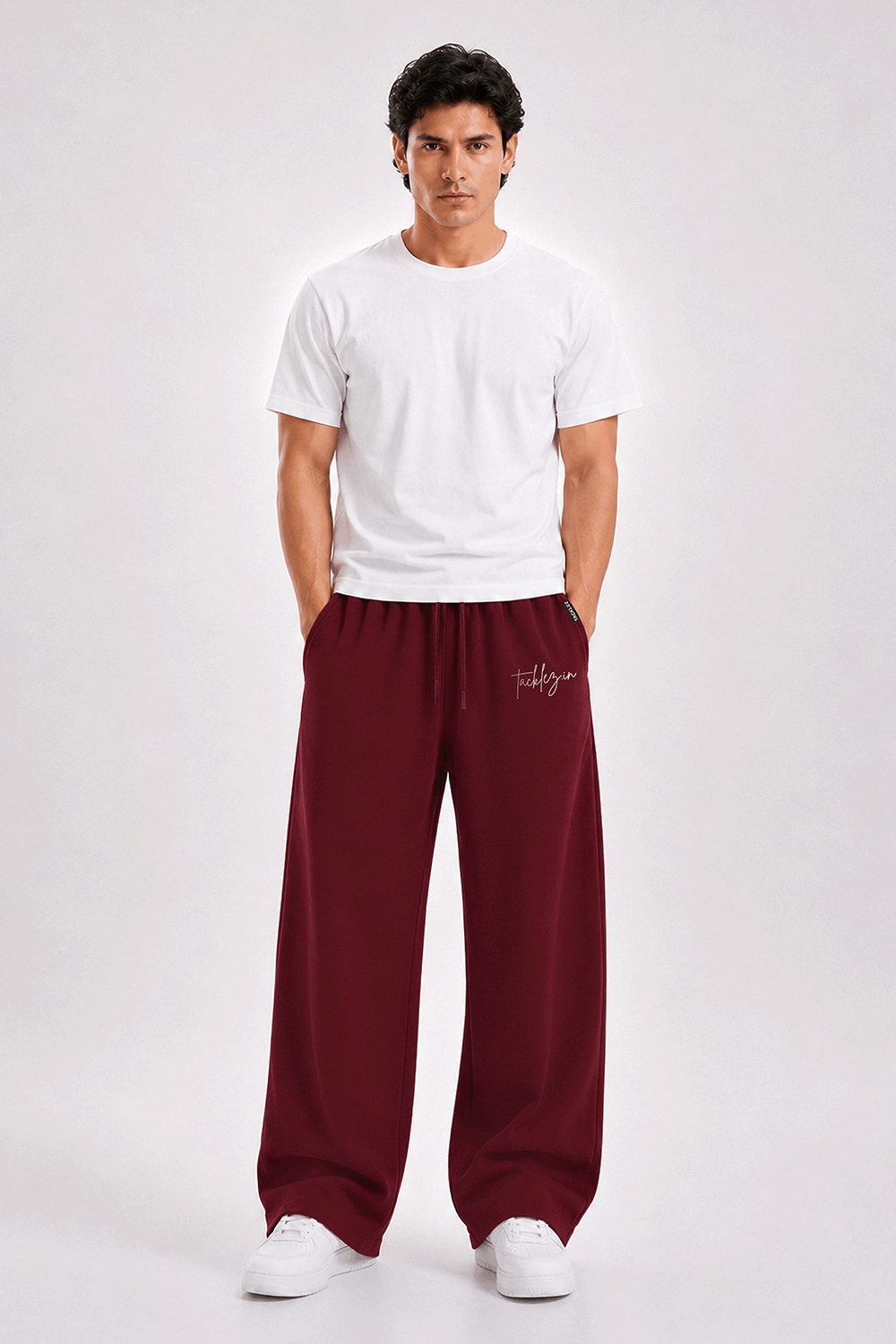 Everyday Unisex Joggers - Maroon - Image 4