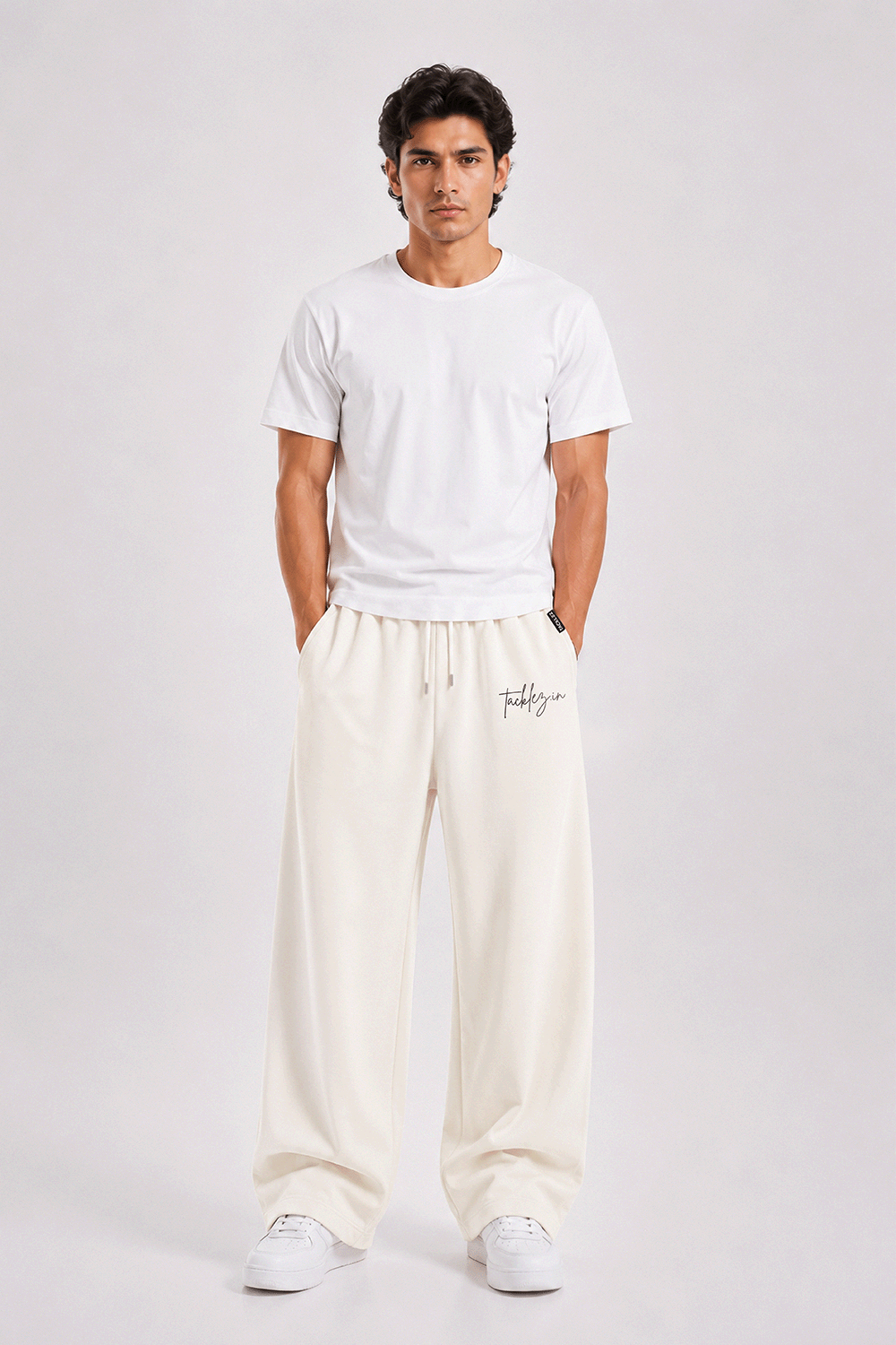 Everyday Unisex Joggers - Off White - Image 4