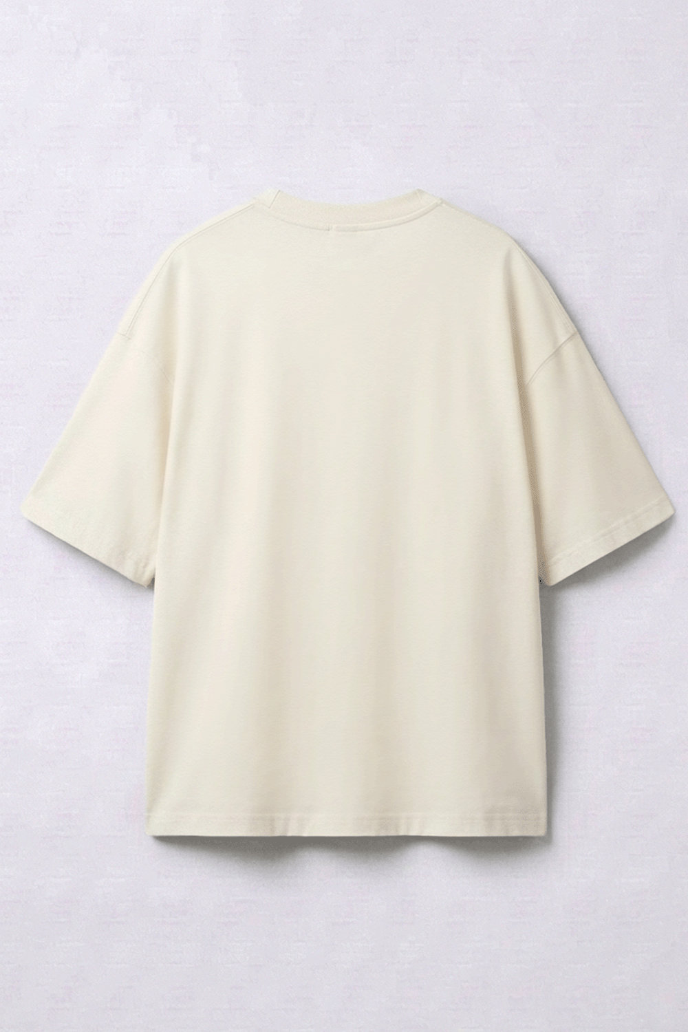 Off white Oversized T-Shirt – Drop Shoulder, Unisex - Image 3