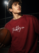 Maroon Oversized T-Shirt – Drop Shoulder, Unisex