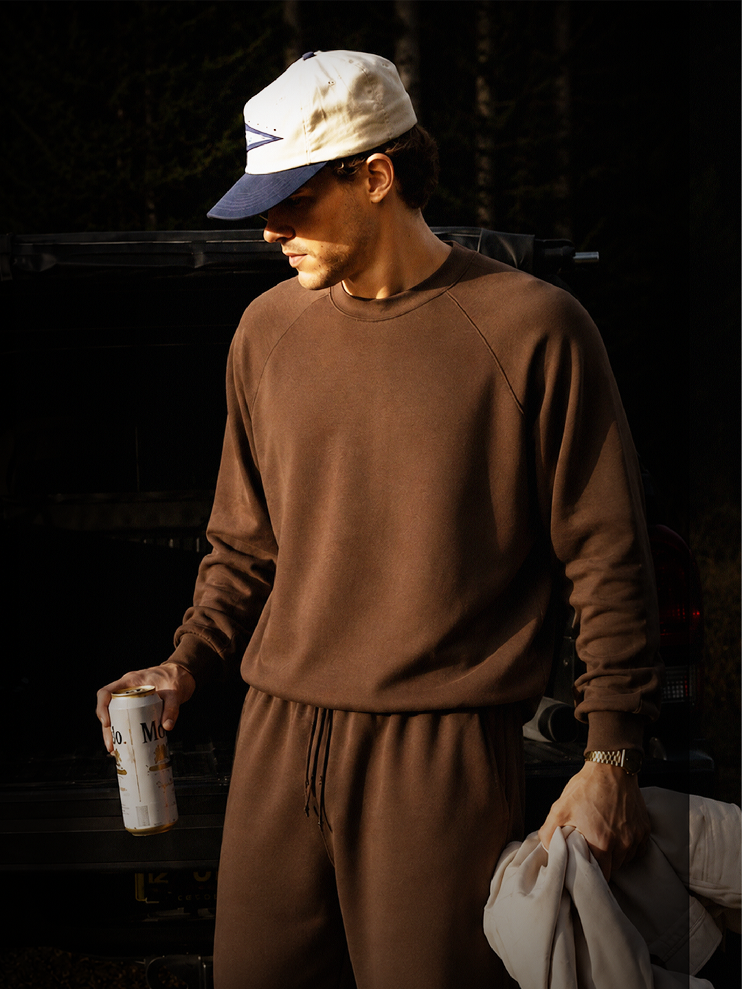 CORD SET (RAGLAN TEE & BAGGY JOGGER) - COFFEE