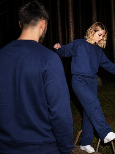 CORD SET (RAGLAN TEE & BAGGY JOGGER) - NAVY