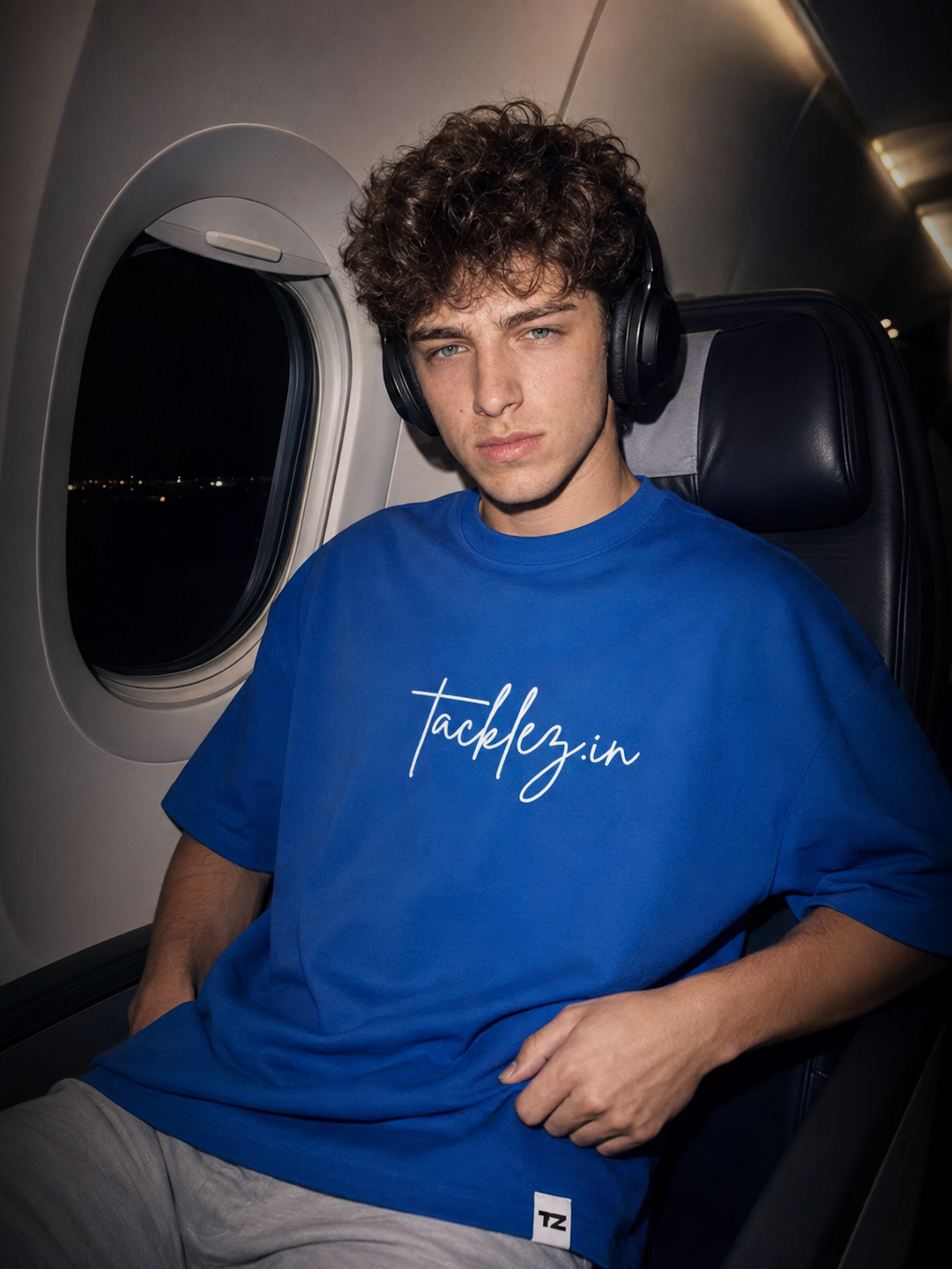 Royal Blue Oversized T-Shirt – Drop Shoulder, Unisex - Image 2