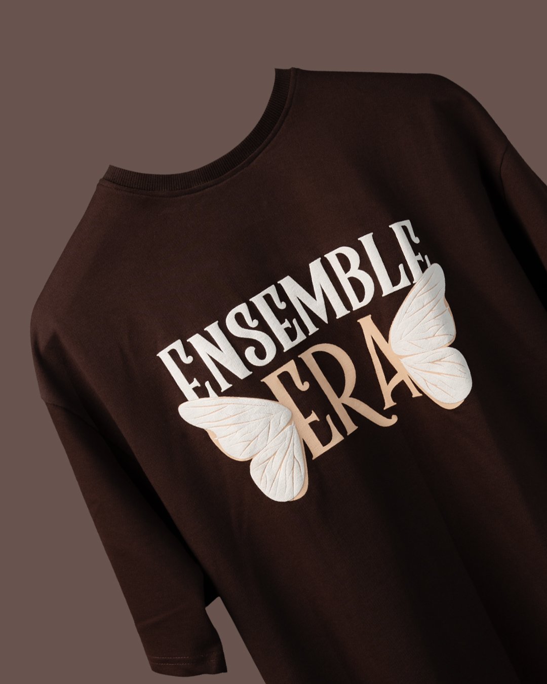 Premium "ButterflyEra" Oversized T-Shirt – Coffee Brown - Image 3